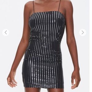 Black & silver sequin dress